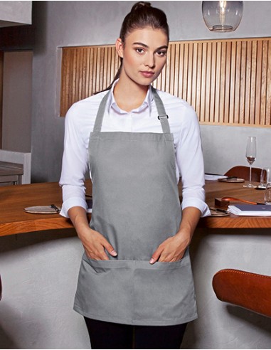 K-BLS6-Short Bib Apron Basic With Buckle And Pocket